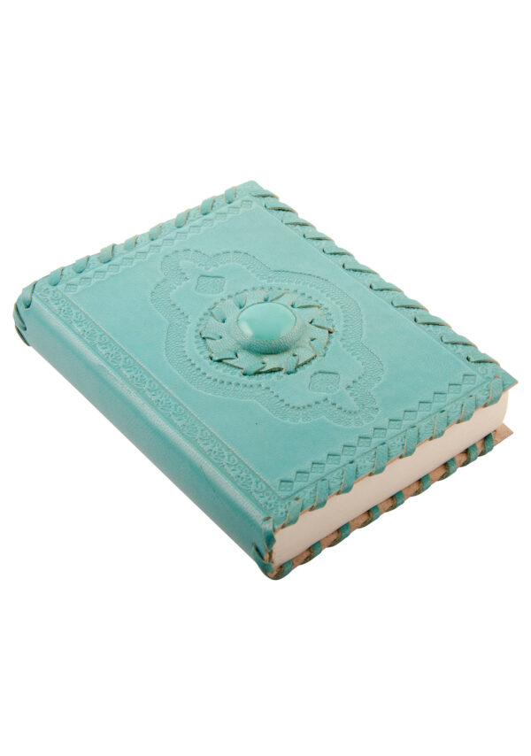 turquoise blue leather journal wildwood cornwall fair trade