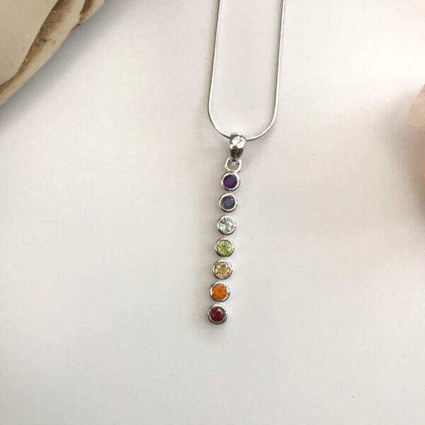 Chakra necklace sterling silver straight Wildwood Cornwall