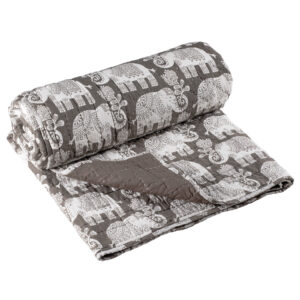 Grey Indian elephant bed spread quilt blanket throw Wildwood Cornwall