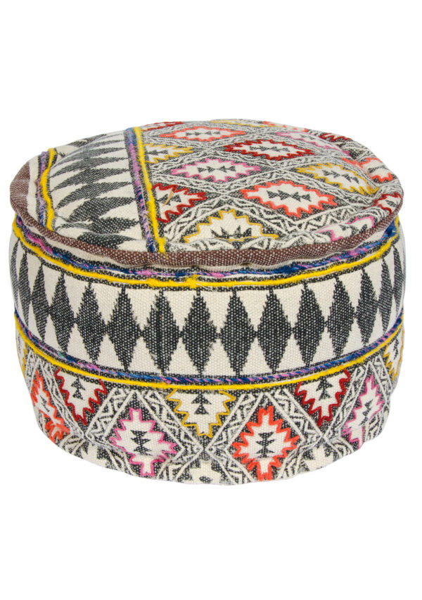 Jalkamal block printed aztec pouffe Wildwood Cornwall fair trade ethical
