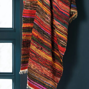 Rainbow recycled indian sari throw Wildwood Cornwall