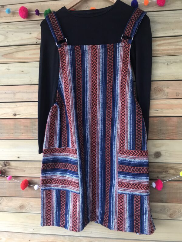 Thai weave dungaree dress Wildwood Cornwall fair trade ethical