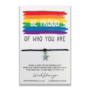 be proud of who you are wishstring, pride bracelet, UK Wildwood Cornwall
