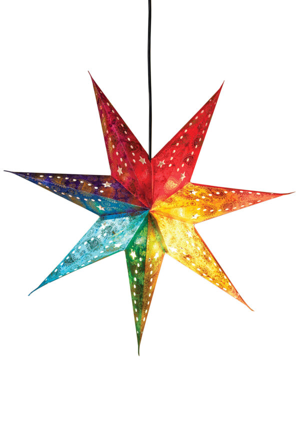 Ethical hippy rainbow star lampshade Wildwood