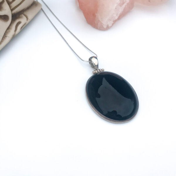 Sterling silver black onyx pendant necklace, Wildwood cornwall