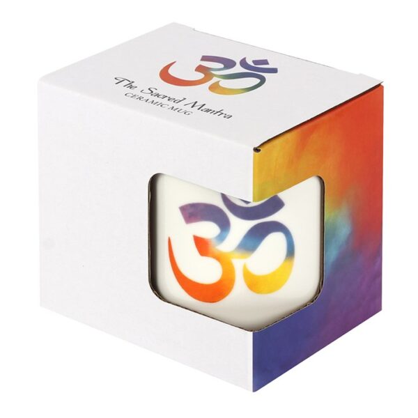 Gift boxed rainbow om yoga mug Wildwood Cornwall