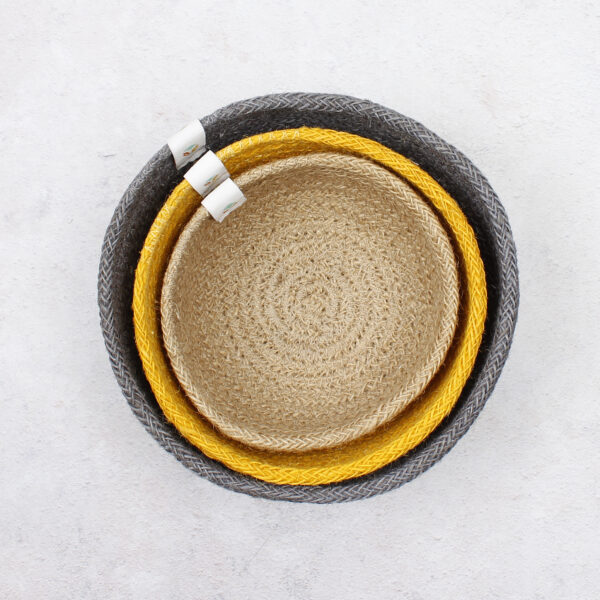 Respiin beach RSJ031 jute yellow bowl set Wildwood Cornwall