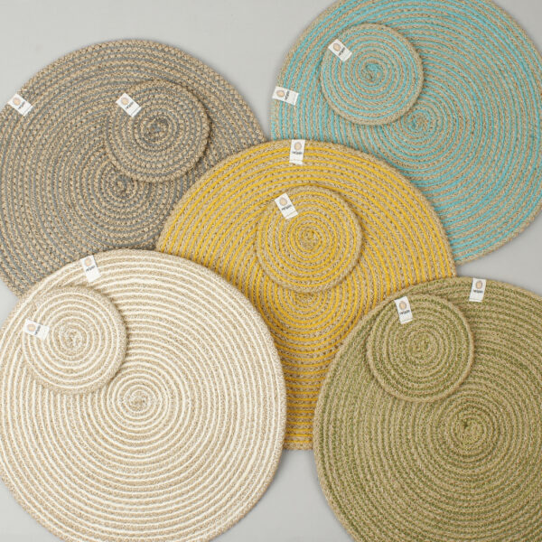 Sustainable jute placemats by Respiin Wildwood Cornwall