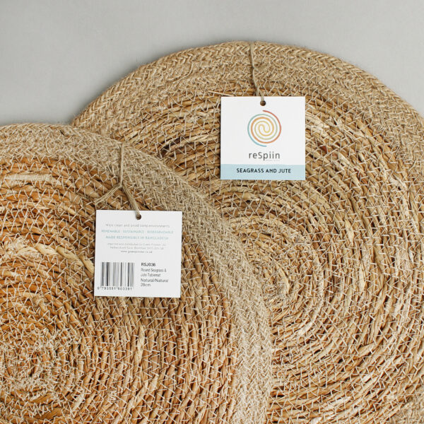 rsj036 seagrass and jute placemat in neutral natural Wildwood Cornwall