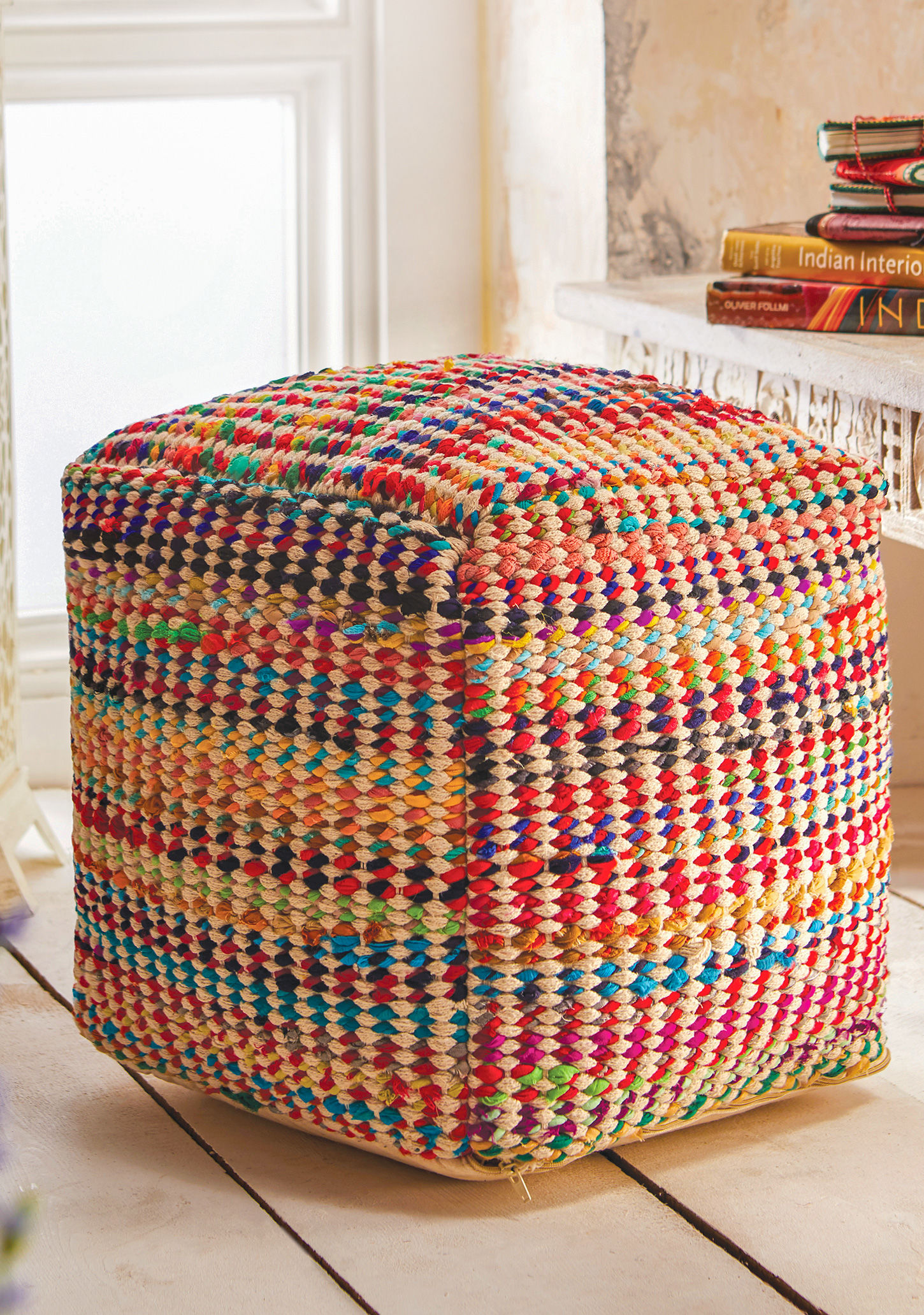 Pouf colorful on sale