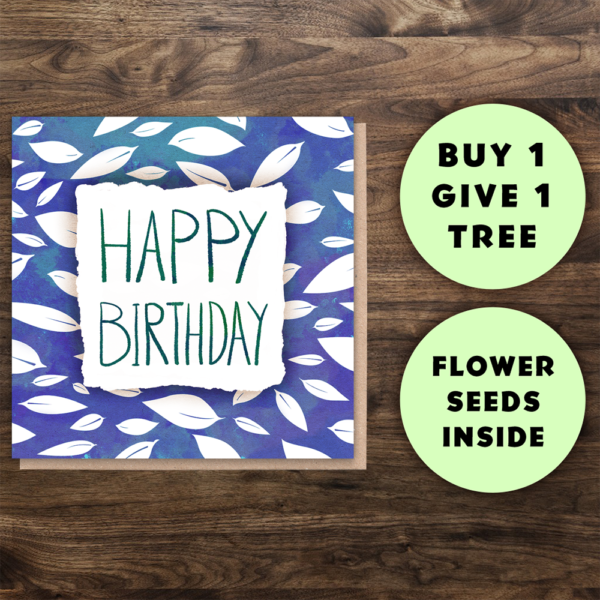 Happy birthday eco greeting card Wildwood cornwall