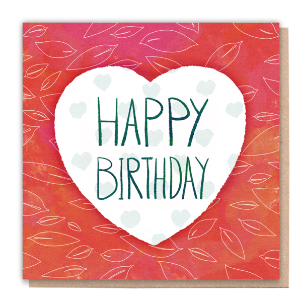 Happy birthday heart eco card Wildwood Cornwall