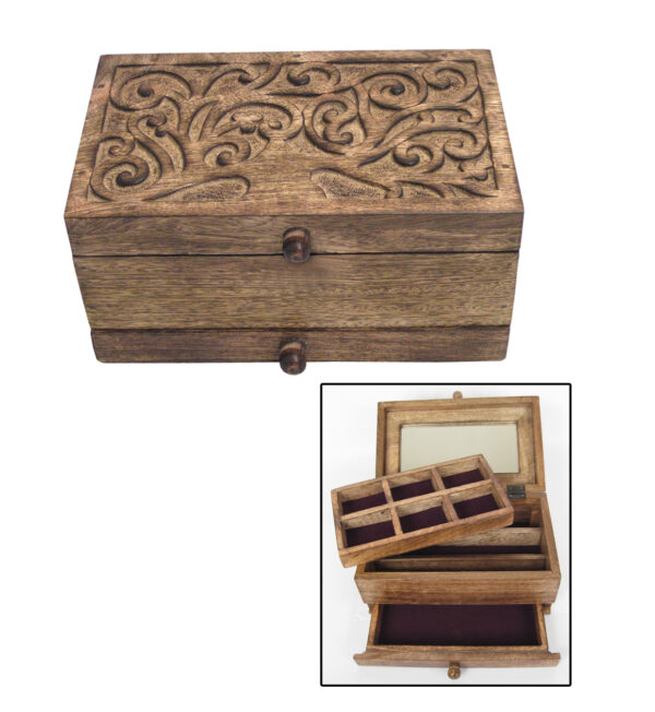 Mango wood jewellery box