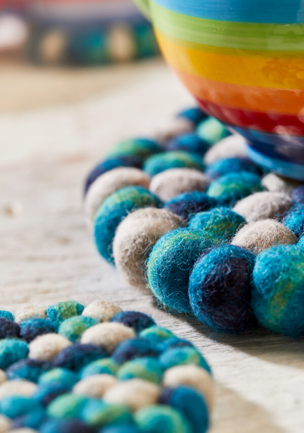 Blue felt ball coast fair trade