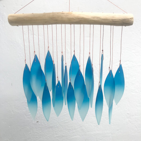 Blue ombre glass windchime Wildwood Cornwall