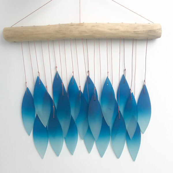 Blue ombre glass windchime Wildwood fair trade