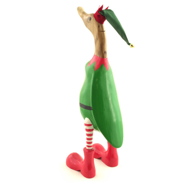 Christmas elf wooden duck