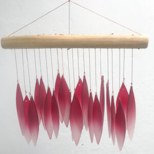 Glass windchime red ombre Wildwood Cornwall