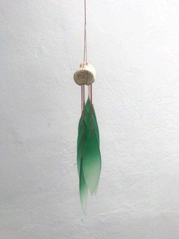 Green ombre glass wind chime Wildwood Cornwall