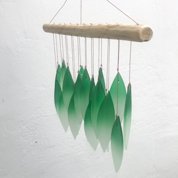 Green ombre glass windchime