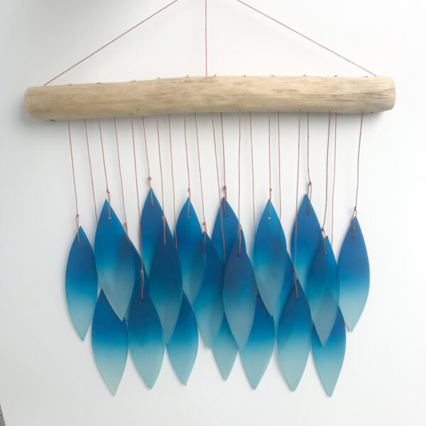 blue glass windchime ethical fair trade Wildwood Cornwall