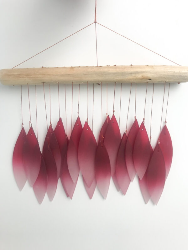 ethical gift red glass windchime