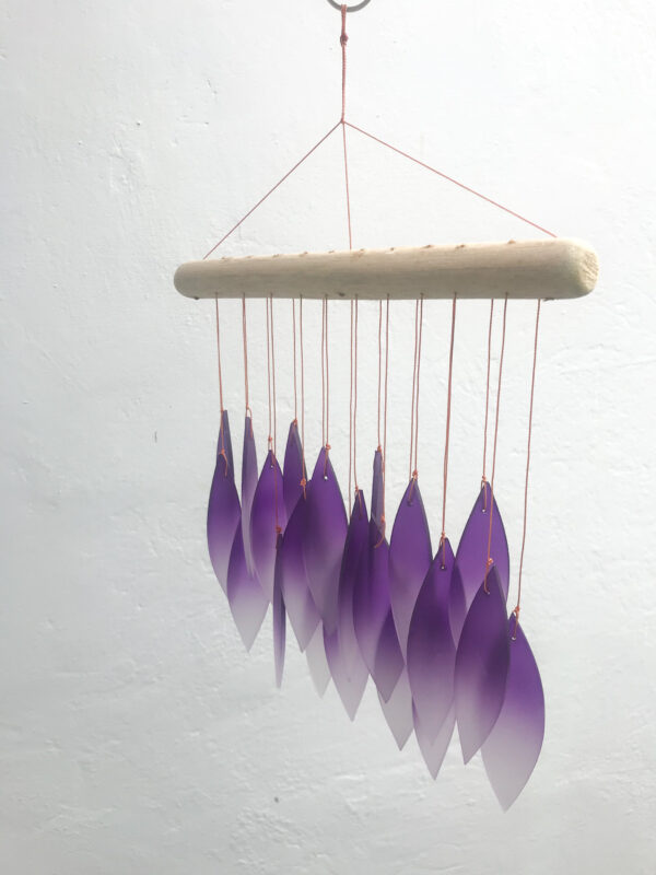 purple ombre glass windchime ethical Wildwood Cornwall