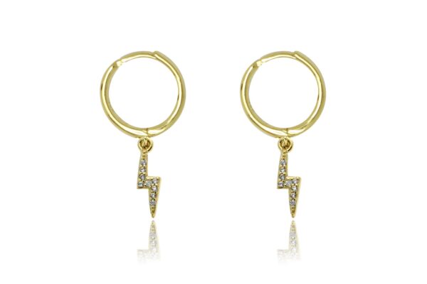 Callies lightning bolt gold earrings