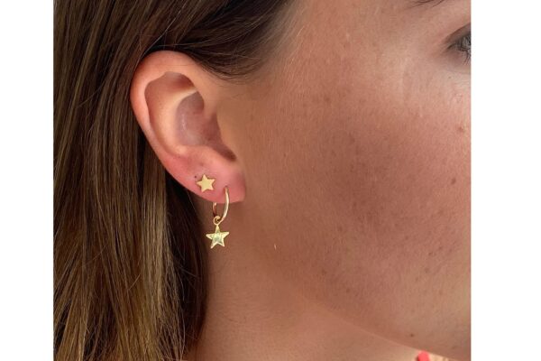 boho betty star gold hoop earrings