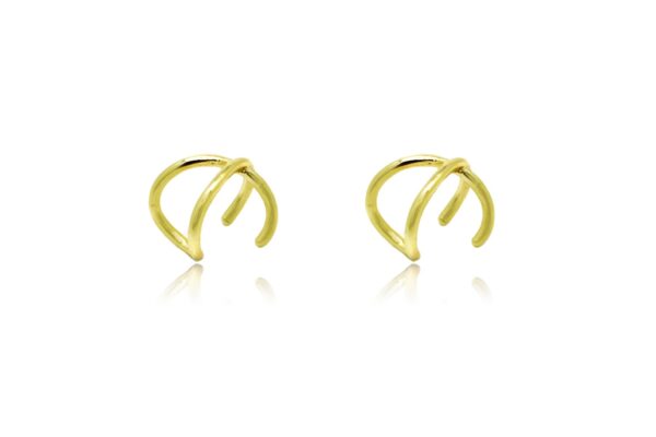 gold sterling silver cuff earrings