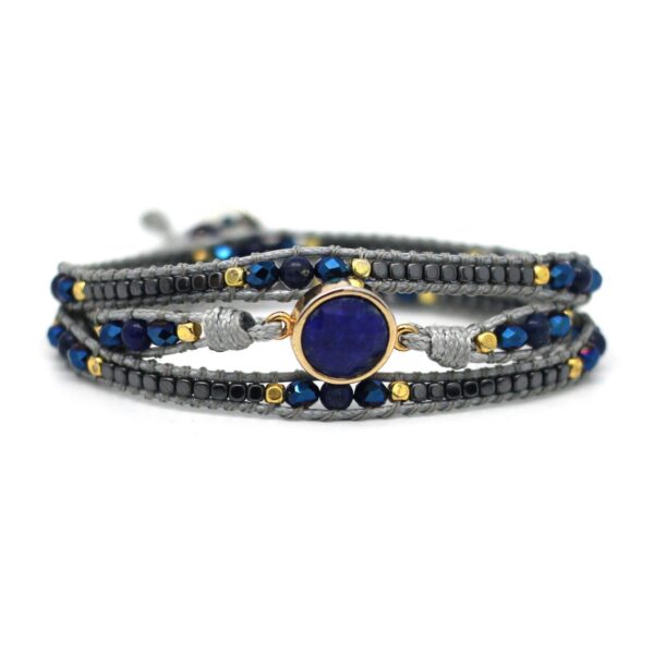 lapis lazuli wrap bracelet boho wildwood cornwall