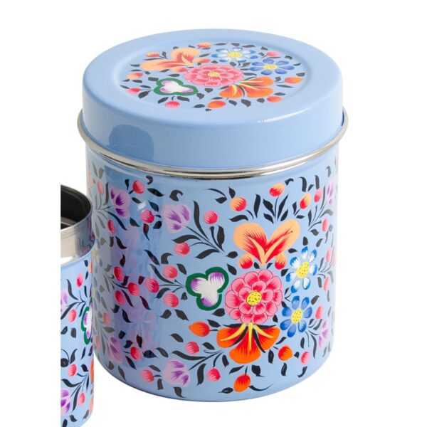 Ketaki large blue handpainted boho food canister