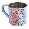 blue orange fair trade enamel stainless steel mug wildwood cornwall fair trade