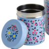 Blue hand painted enamel stainless steel tea canister