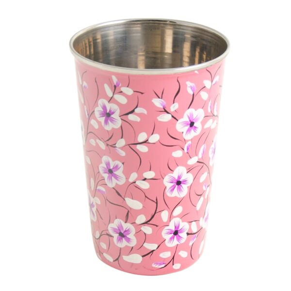 pink enamel stainless steel cup tumbler