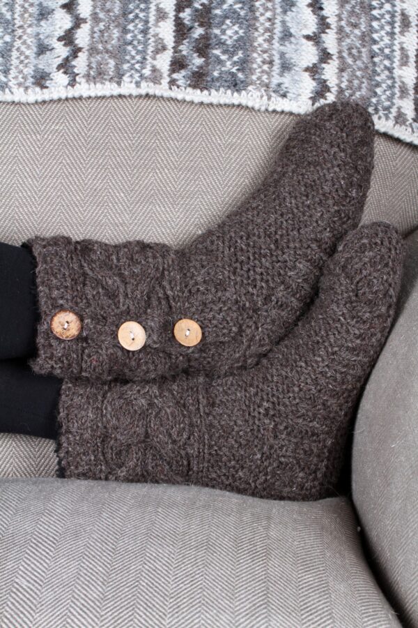 sherpa fleece lined knitted sofa socks fair trade Pachamama