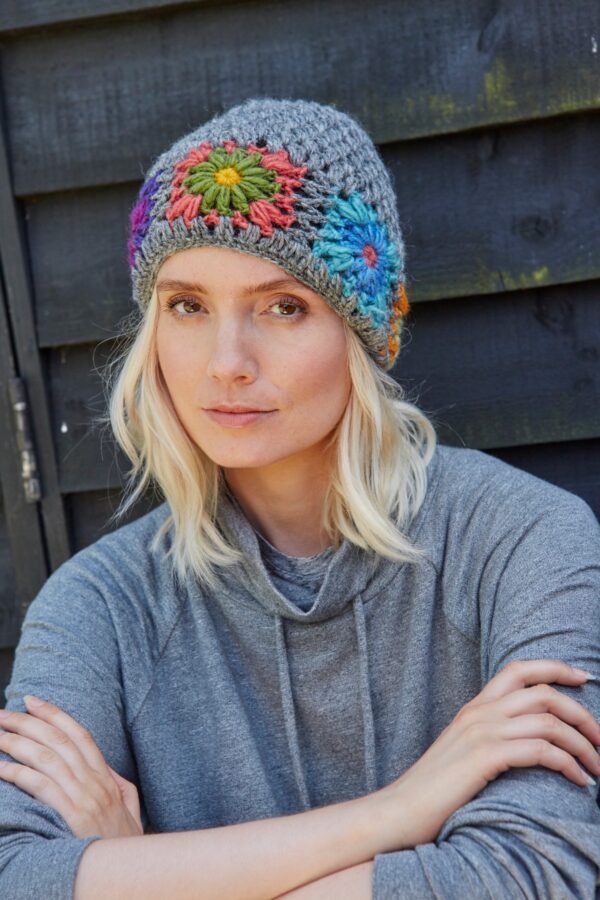 Pachamama woodstock flower hippy beanie hat