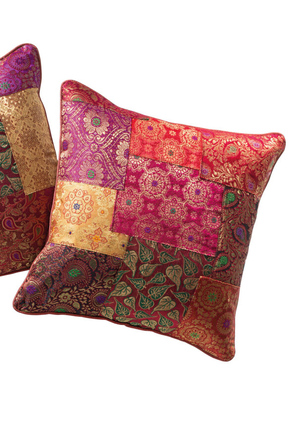 Indian patchwork sari cushion wildwood cornwall ethical