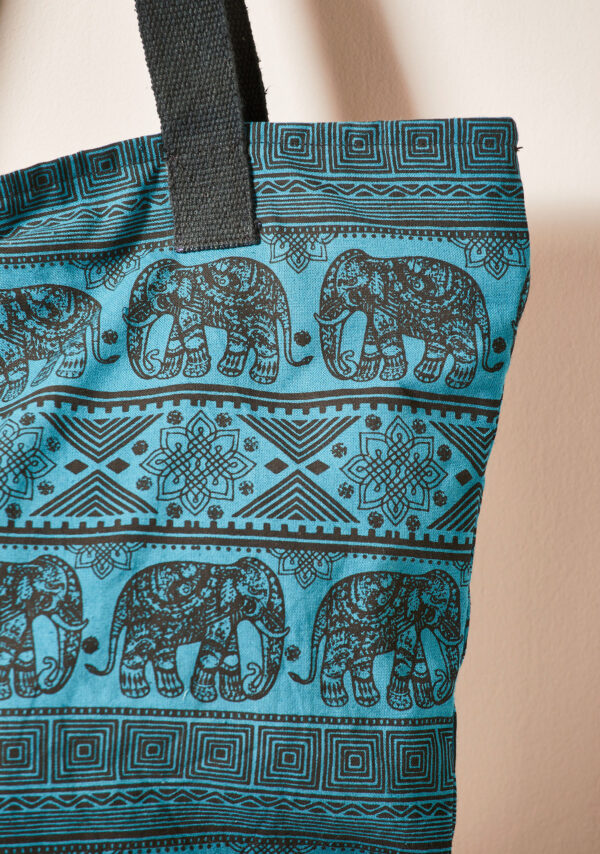 elephant fair trade cotton shoulder bag