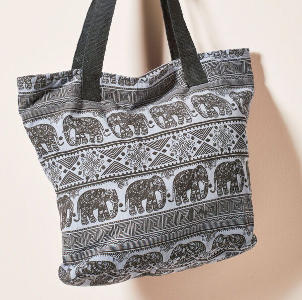 grey elephant cotton shopper shoulder bag Wildwood cornwall bude