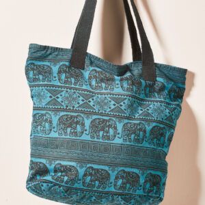 petrol blue shoulder shopper bag wildwood cornwall fair trade