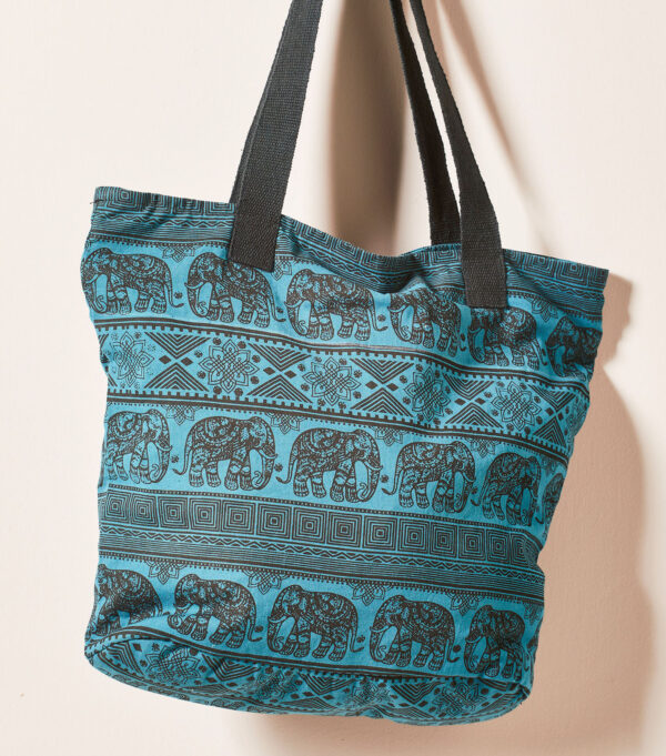 petrol blue shoulder shopper bag wildwood cornwall fair trade