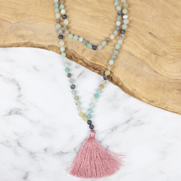 108 bead meditation necklace amazonite labradorite wildwood cornwall bude