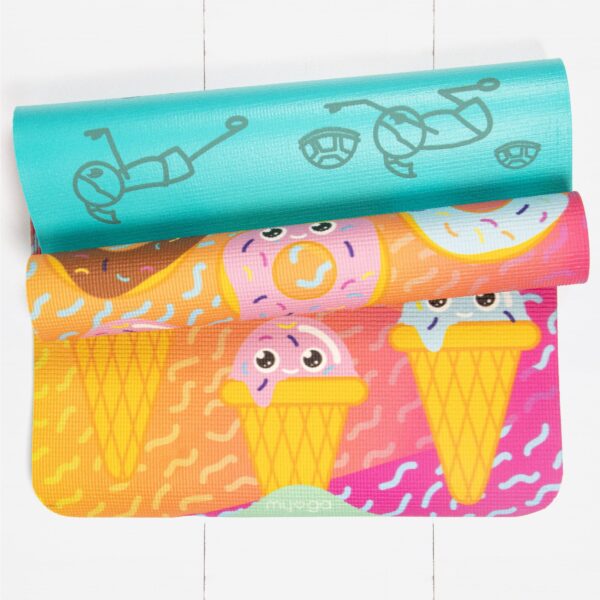 Children's yoga mat ice cream doughnuts Myga Wildwood Cornwall BUde