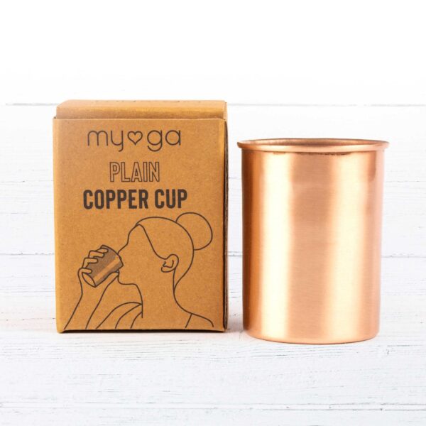 Plain copper cup in plastic free box
