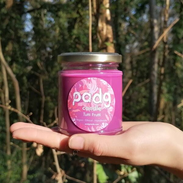 Tutti frutti sustainable coconut candle padg wildwood cornwall