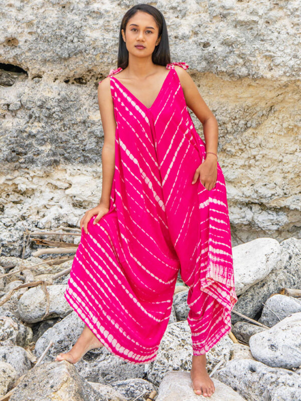 bright pink kaftan jumpsuit summer wildwood cornwall bude