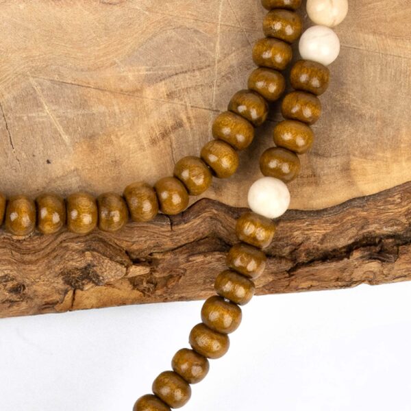 maple wood beads and natural stone meditation necklace