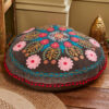 Large embroidered velvet floor cushion pouffe ethical