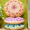 mandala round cushions fair trade wildwood cornwall